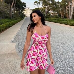 Zara Pink Mini Retro Dress NWT Size Medium